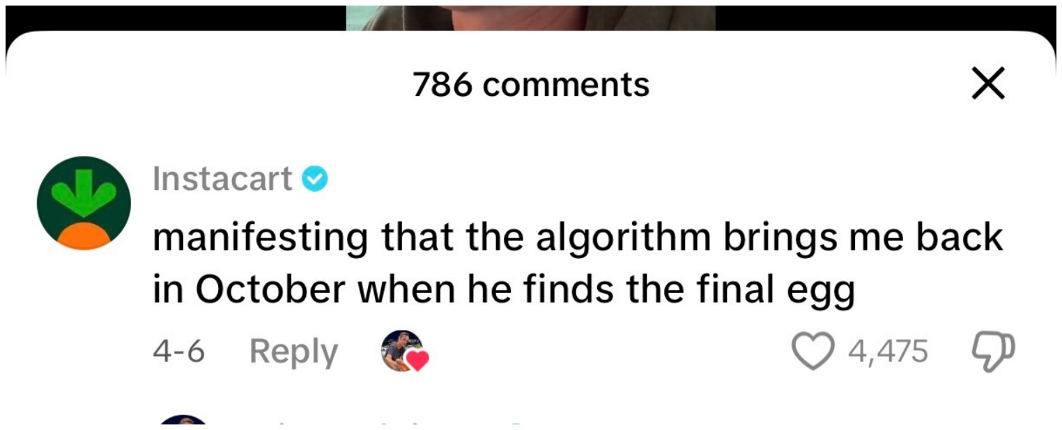 Instacart TikTok comment — 4,475 likes